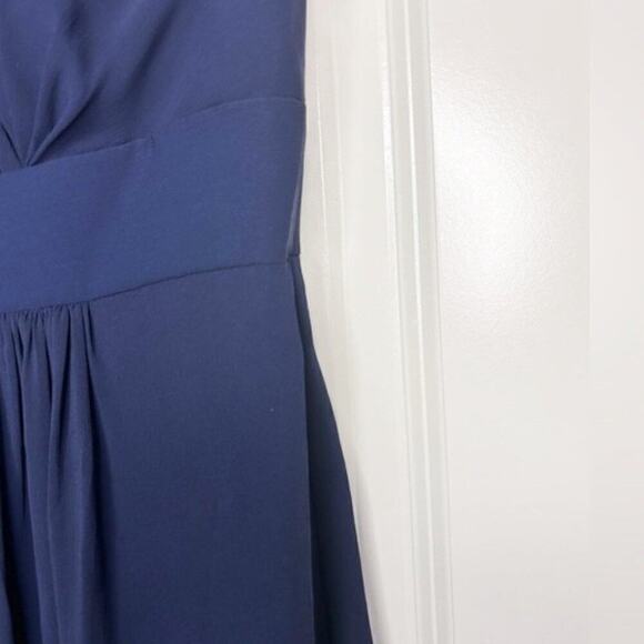 Watters NWT Navy Blue Sleeveless Short Crinkle Chiffon Bridesmaid Dress 8 - Picture 6 of 9